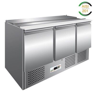 Stainless steel static refrigerated saladette counter. GS903 - Forcar