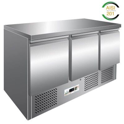 Stainless steel refrigerated saladette , 3 doors S903TOP - Forcar