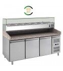 Forcar refrigerated pizza counter PZ3600TN38-FC 3 doors with ingredient rack