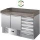 Forcar refrigerated pizza counter S903PZCAS-FC 2 doors and drawers - Forcold