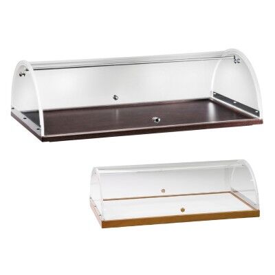 Wood and plexiglass display case accessory for wood and steel carts. - Forcar Multiservice