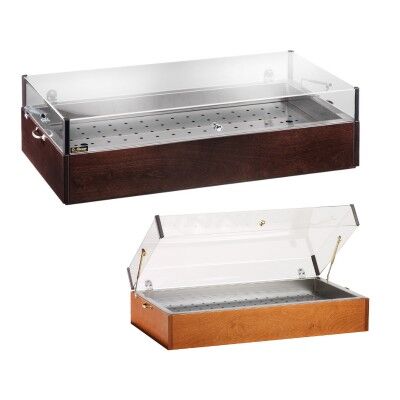 Wooden and plexiglass ice display for wooden and steel trolleys. - Forcar
