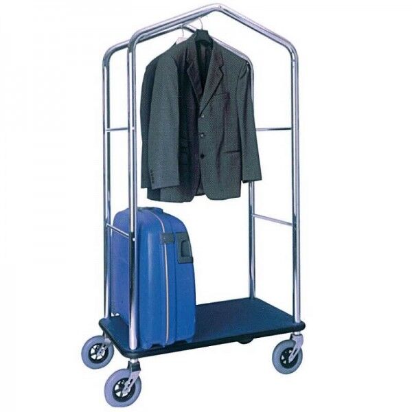 Steel luggage trolley with coat rack - Forcar Multiservice