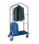 Steel luggage trolley with coat rack