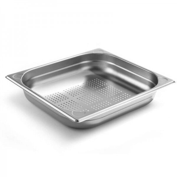 GN2/3 stainless steel perforated bottom bowls. - Forcar Multiservice