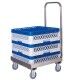 Stainless steel dishwasher basket rack trolley. CP1445-CP1446 - Forcar Multiservice