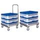 Stainless steel dishwasher basket rack trolley. CP1445-CP1446 - Forcar Multiservice