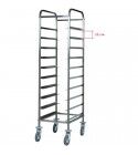 Tray trolley with stainless steel frame for 10 Gastronorm GN 1/1. CA1450