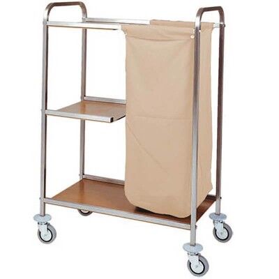 Laundry trolley with three shelves and fireproof fabric bag. Model: CA1501 - Forcar