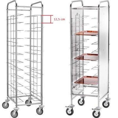Stainless steel universal tray trolley 10 trays. CA 1455 - Forcar