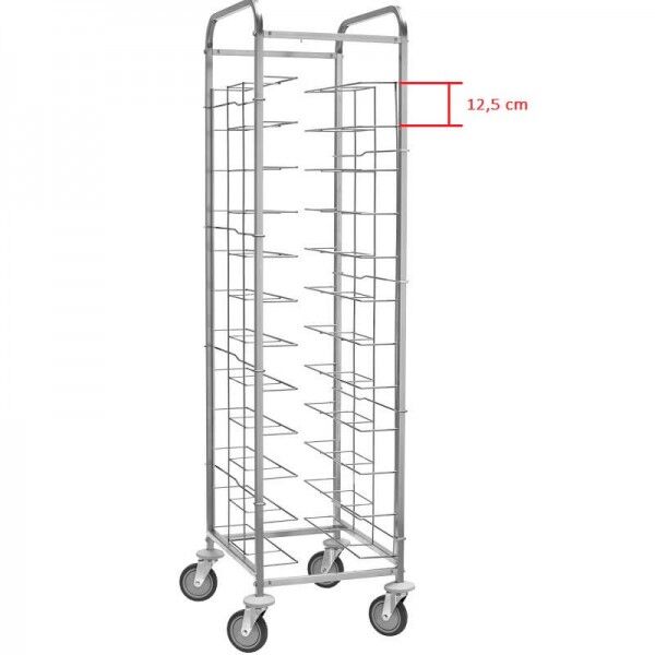 Stainless steel universal tray trolley 10 trays. CA 1455 - Forcar Multiservice