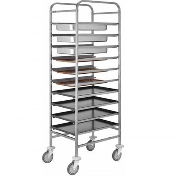 Trolley for gastronorm trays, pans and bowls, 10 shelves. CA1650 - Forcar Multiservice