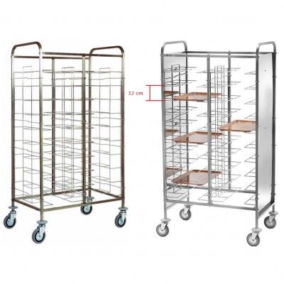 Universal stainless steel tray trolley with 20 trays. CA1465 - Forcar