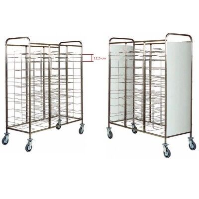 Carrello portavassoi universale in acciaio inox da 30 vassoi. CA1475