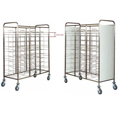 Universal stainless steel tray trolley with 30 trays. CA1475 - Forcar