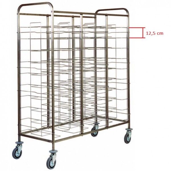 Stainless steel 30-tray universal tray trolley. CA1475 - Forcar Multiservice