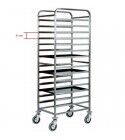 Stainless steel rack trolley for 14 baking trays 60x04. Model: CA1482