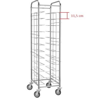 Stainless steel universal tray trolley 12 trays. CA 1455 V12 - Forcar