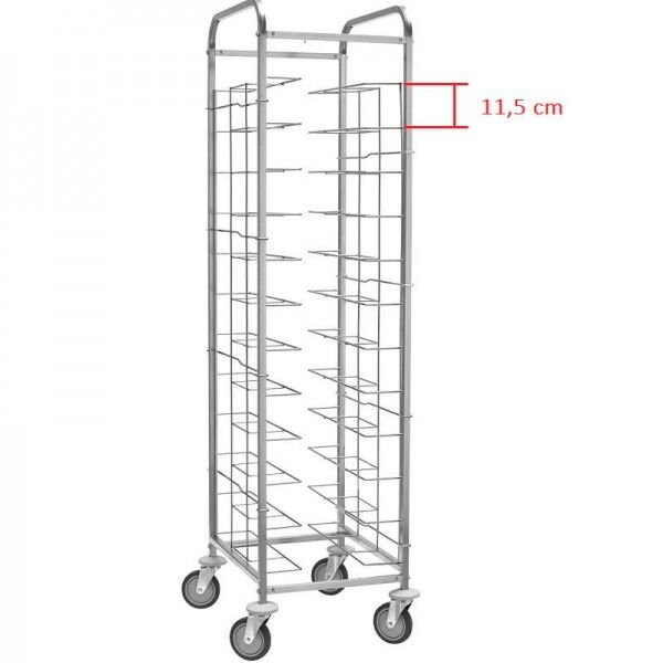 Stainless steel universal tray trolley 12 trays. CA 1455 V12 - Forcar Multiservice