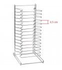 Countertop rack with stainless steel frame for round pans. Mod PT15