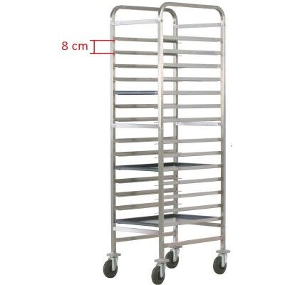 Reinforced pastry trolley with 14 shelves. CA1492R - Forcar