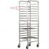 Reinforced pastry rack trolley with 14 shelves.  CA1492R
