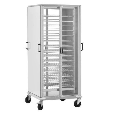 Cupboard trolley with 10 GN2/1 painted grids. - Forcar