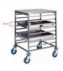 Stainless steel rack trolley for 8 GN 2/1 Gastronorm.  CA1477