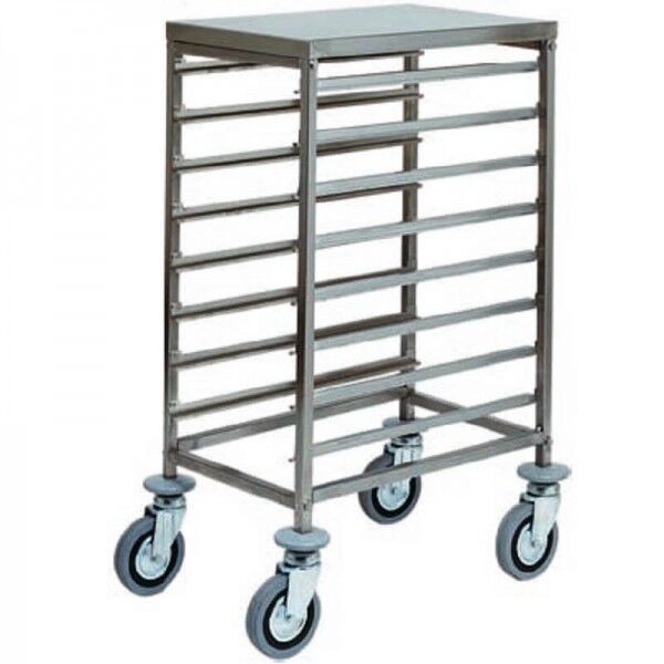 Stainless steel rack trolley for 8 GN 1/1 Gastronorm. CA1478 - Forcar Multiservice