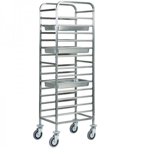 Stainless steel rack trolley for 14 GN 1/1 Gastronorm. CA1479 - Forcar Multiservice