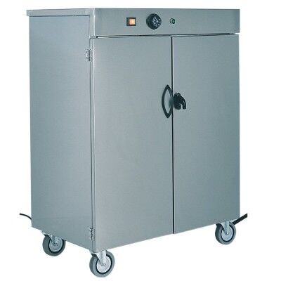 Stainless steel trolley-mounted plate warmer cabinet up to 60 plates - Forcar