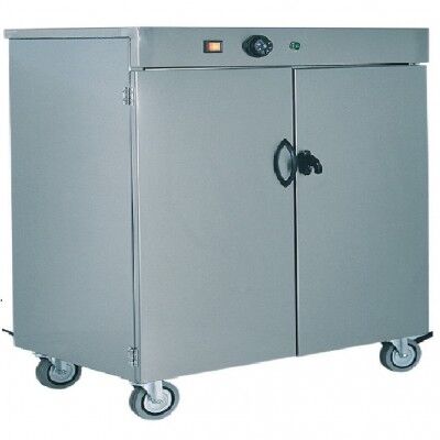 Stainless steel trolley-mounted plate warmer cabinet up to 100 plates - Forcar