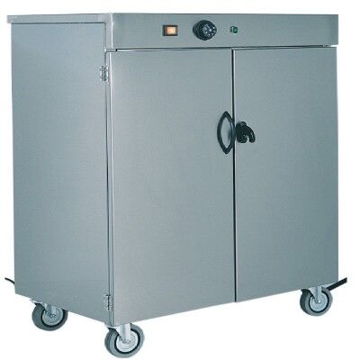 Stainless steel trolley-mounted plate warmer cabinet up to 120 plates - Forcar