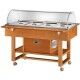 Wooden positive refrigerated display cart with plexiglass dome 4xGN1/1 - Forcar Multiservice