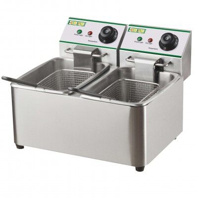 Double Fryer 2 x 4.2 liters of oil and power 2 2Kw. Mod FY4L2 - Easy line By Fimar