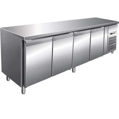 Refrigerated stainless steel table -19°/-22°C, 4 doors, AISI 201 stainless steel. GN4100BT-FC - Forcar