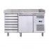 Tavolo refrigerato e banco pizza, ventilato ad un' anta e cassettiera in acciaio AISI201. PZ1610TN-FC