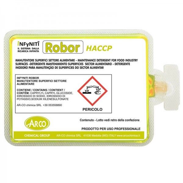 No. 5 Caps of INFYNITI ROBOR: alkaline cleaner for food surfaces. - Fimar