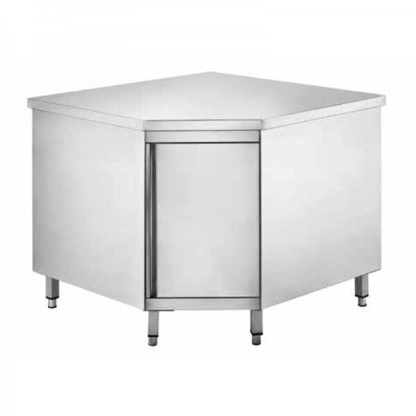 Stainless steel corner cabinet table 90x60 cm - Forcar Inox