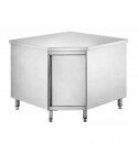 Stainless steel corner cabinet table 90x60 cm