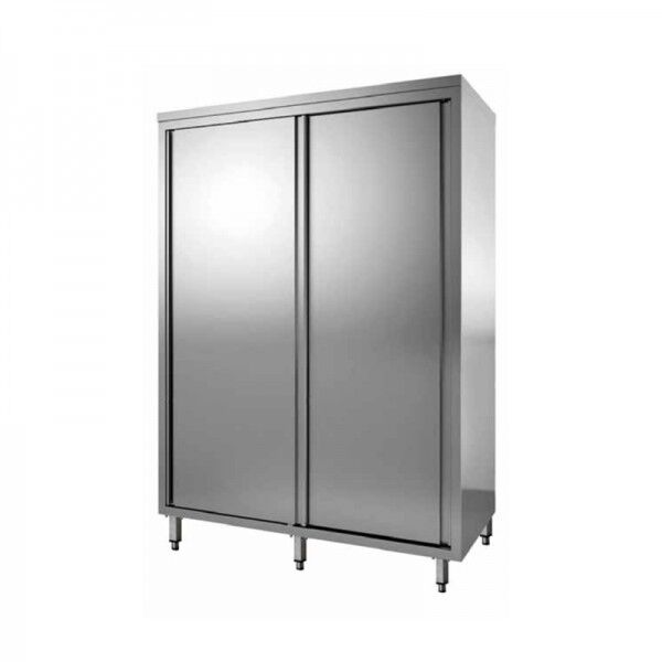 Stainless steel cabinet with sliding doors, depth 70 cm - Forcar Inox