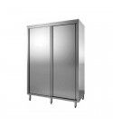 Stainless steel cabinet with sliding doors, depth 70 cm