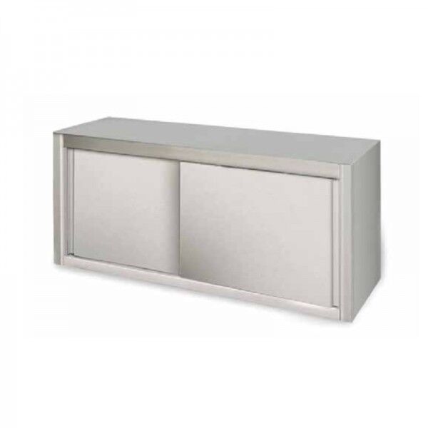 Stainless steel wall cabinet with sliding doors. Width from 100 to 200 cm - Forcar Inox