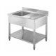 Stainless steel open sink with one bowl, depth 60 cm - Forcar Inox
