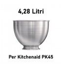 Ciotola di ricambio da 4,28 Litri senza manico per impastatrice PK45 KitchenAid