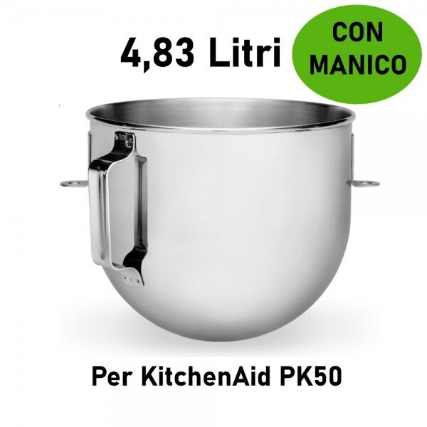 4.83L replacement bowl with handle for KitchenAid PK50 mixer - KitchenAid