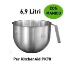 6.9-Liter Replacement Bowl with Handle for KitchenAid PK70 Kneading Machine