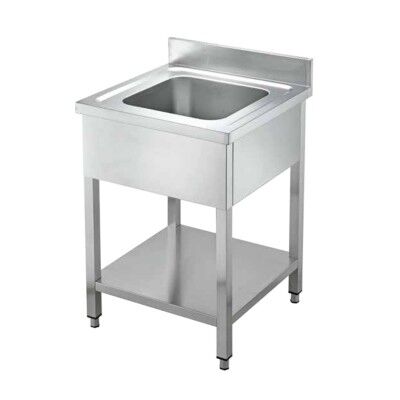 Open stainless steel sink with one basin, without drainer - Forcar