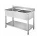 Stainless steel open sink with two bowls, no drainer - Forcar Inox