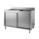 Stainless steel cabinet sink with one bowl and sliding doors - Forcar Inox